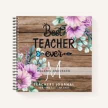 BÄSTA TEACHER NÅGON Monogram Journal Tack