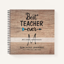BÄSTA TEACHER NÅGON Monogram Journal Tack