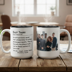 Bästa teamdefinition Anpassad foto team tvåtons Co Två-Tonad Mugg