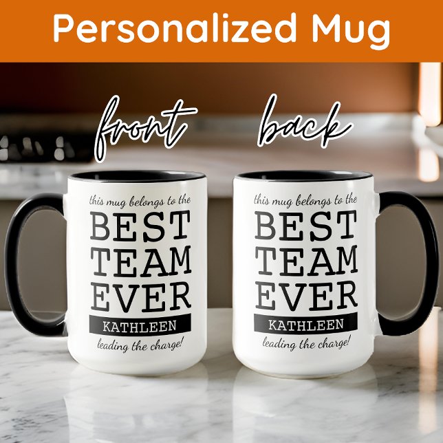 Bästa teamet Alltid anpassat namn Mugg, medarbetar Mugg (coworker gift mug, team appreciation gift, employee appreciation mug, christmas gifts for staff)