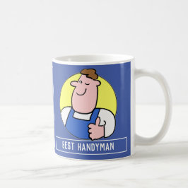 Bästa Tecknad för Handyman med ditt namnval. Kaffemugg