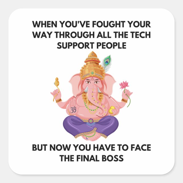 Bästa tekniska support fyrkantigt klistermärke (Framsida)