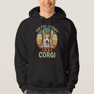 Bästa terapi är Corgi Vintage Pappa Hund Pa Hoodie