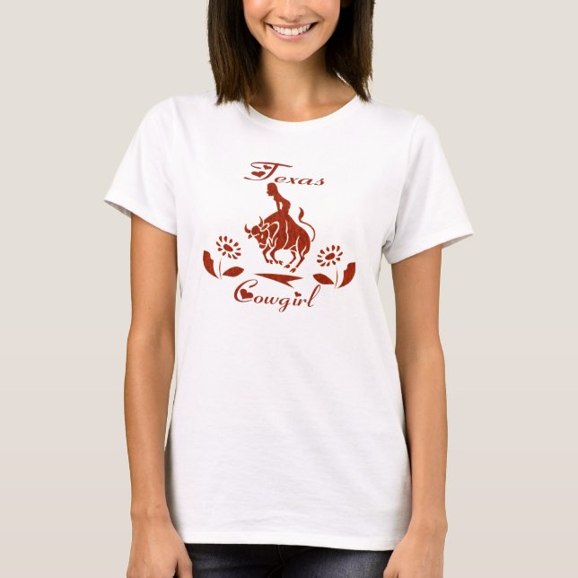 BÄSTA TEXAS COWGIRLSPAGETTI T SHIRT (Framsida)