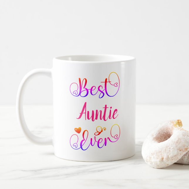 Bästa "text" någonsin-typografi, kursiv stil kaffemugg (Med munk)