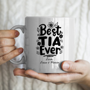 "Bästa Tia någonsin" med personlig namn Moster Kaffemugg
