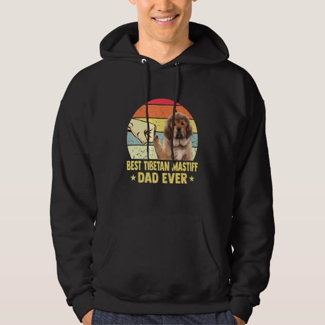 Bästa tibetanska Mastiff Pappa någonsin Retro Vint Hoodie (Framsida)