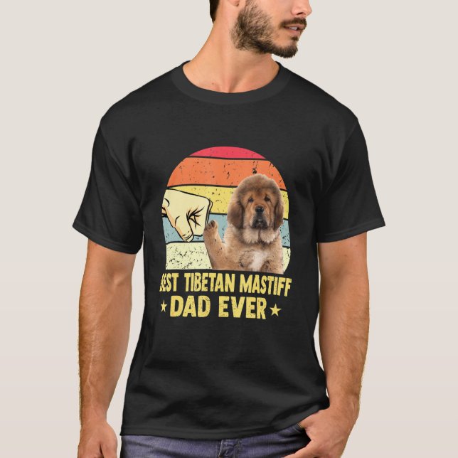 Bästa tibetanska Mastiff Pappa någonsin Retro Vint T Shirt (Framsida)