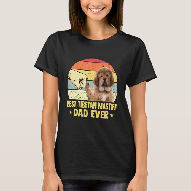 Bästa tibetanska Mastiff Pappa någonsin Retro Vint T Shirt (Framsida)