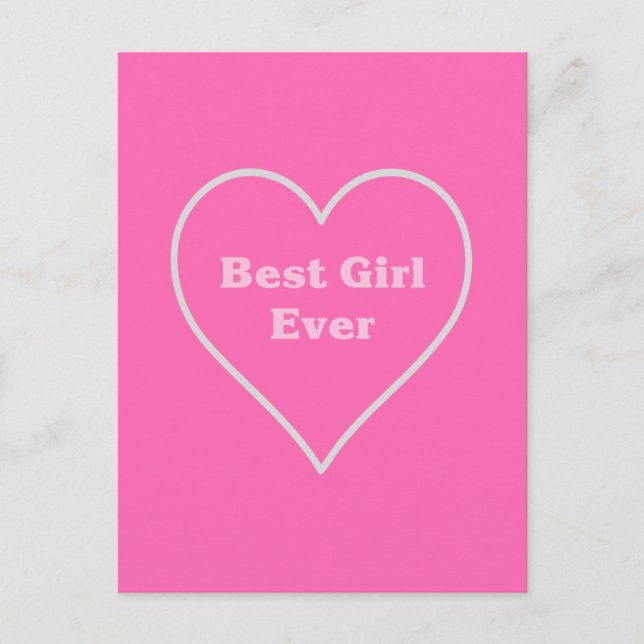 Bästa tjej någonsin vykort (Framsida)