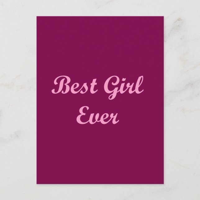 Bästa tjej någonsin vykort (Framsida)