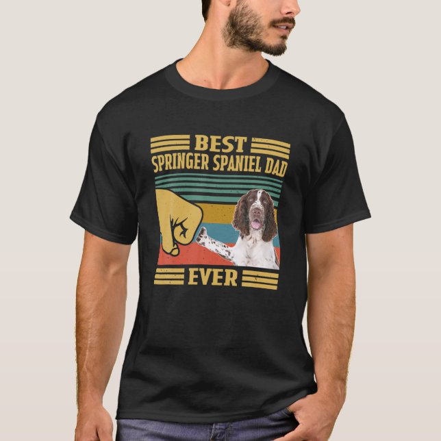Bästa Tjocken för engelska Springer-spanelen Pappa T Shirt (Framsida)