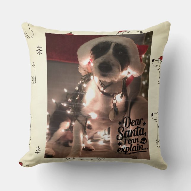 Bästa tomten jag kan förklara (hund) kudde (Framsida)