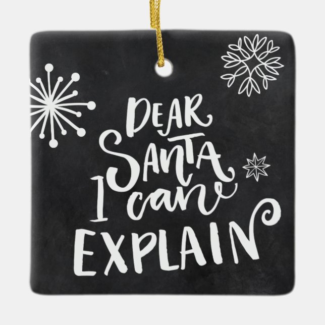 Bästa tomten jag kan förklara julgransprydnad keramik (Framsida)