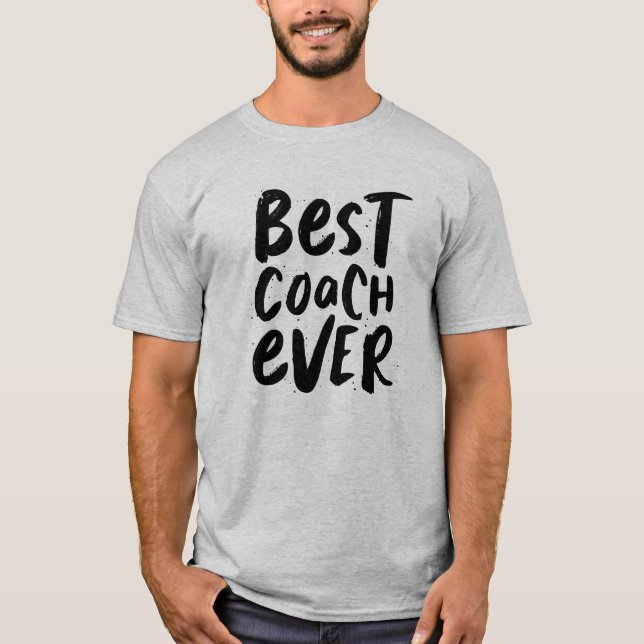 Bästa tränare i det moderna svarta vita sportlaget t shirt (Framsida)