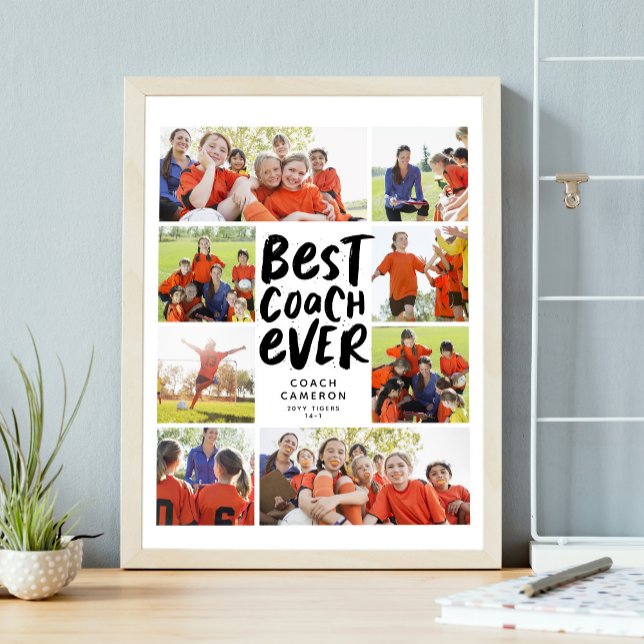 Bästa tränare någonsin, åtta fotokollingskuvpresen poster (Skapare uppladdad)