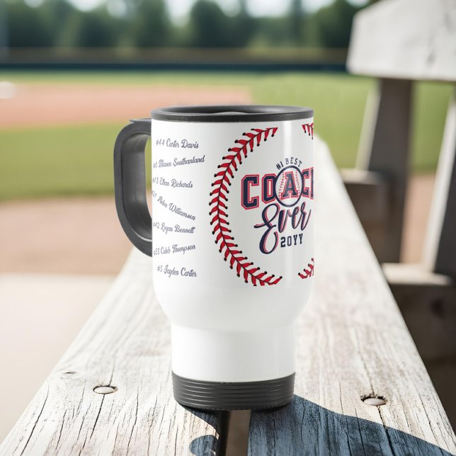 Bästa tränare någonsin som ger basket-teamet Namnt Resemugg (Best Coach Ever Gift Baseball Team Signature Names Travel Mug)