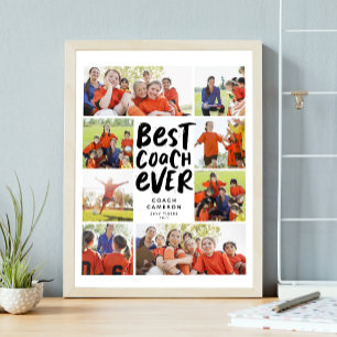 Bästa tränaren någonsin åtta fotokollage tränare g poster