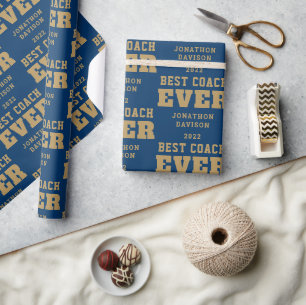 Bästa träning någonsin i Namn-år Guld Blue Presentpapper