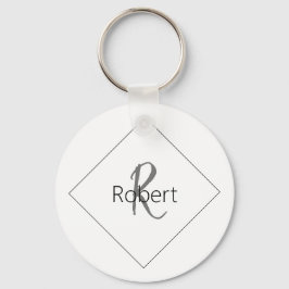 Bästa Trendiget - minimalistiskt svartvit monogram Nyckelring