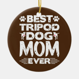 Bästa tripod Hund Mamma någonsin aptit tre slät Julgransprydnad Keramik
