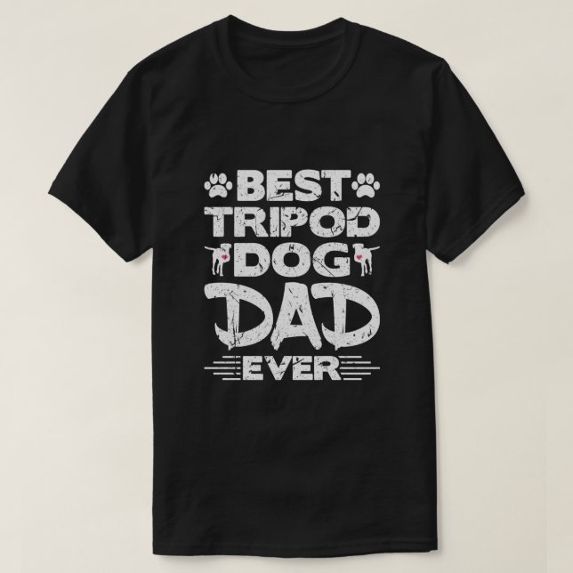 Bästa tripod Hund Pappa någonsin aptit tre slätt H T Shirt (Design framsida)
