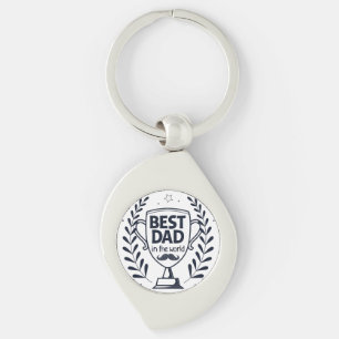 Bästa trofédesign i Pappa - Far Dag-gåva Swirl Silverfärgad Nyckelring