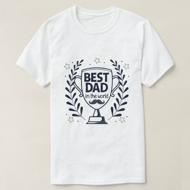 Bästa trofédesign i Pappa - Far Dag-gåva T Shirt (Design framsida)