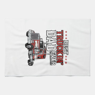 Bästa Truckande Pappa Någonsin Vintage Truck T-Shi Kökshandduk