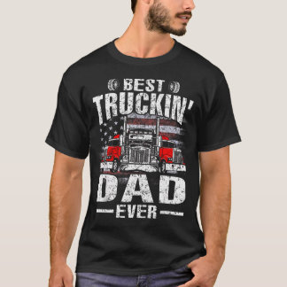 Bästa Truckin39 Pappa Någonsin Usa Flagga För Kvin T Shirt