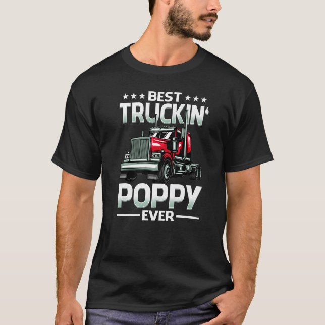 Bästa Truckin-disketten Aldrig Trucker Fars dag T Shirt (Framsida)