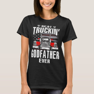 Bästa Truckin GODFATHER USA flagga Fars dag T Shirt