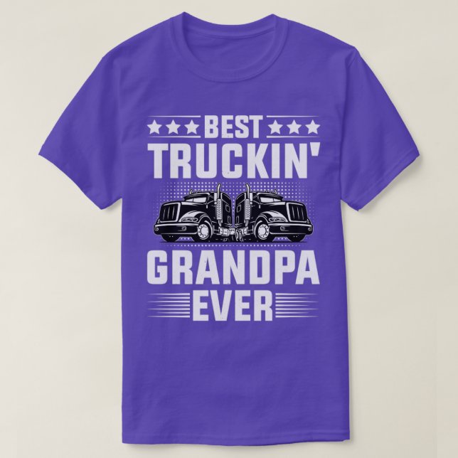 Bästa Truckin Grandpa nånsin T Shirt (Design framsida)