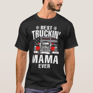 Bästa Truckin-MAMMAN USA flagga Fars dag T Shirt