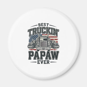 Bästa Truckin 'Papaw Någonsin Vintage Trucker Vect Magnet