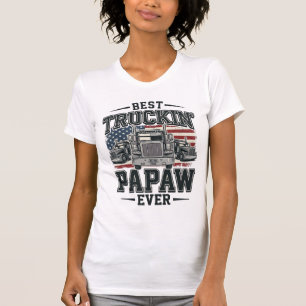 Bästa Truckin' Papaw Någonsin Vintage Trucker Vect T Shirt