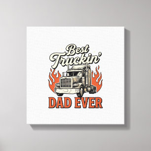 Bästa Truckin Pappa Någonsin Vintage Lastbil Pappa Canvastryck