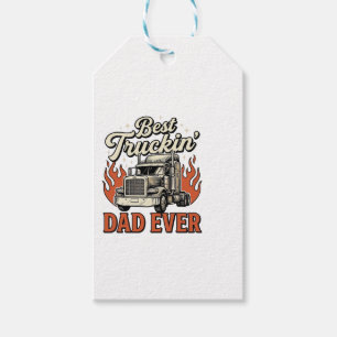 Bästa Truckin Pappa Någonsin Vintage Lastbil Pappa Presentetikett