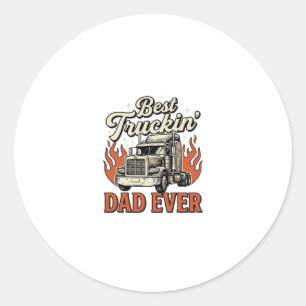 Bästa Truckin Pappa Någonsin Vintage Lastbil Pappa Runt Klistermärke