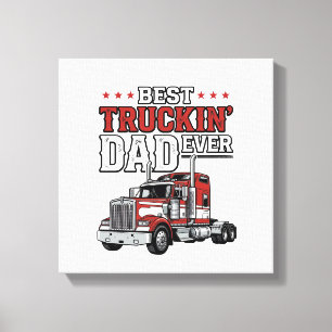Bästa Truckin Pappa Någonsin Vintage Truck T-Shirt Canvastryck
