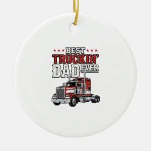 Bästa Truckin Pappa Någonsin Vintage Truck T-Shirt Julgransprydnad Keramik