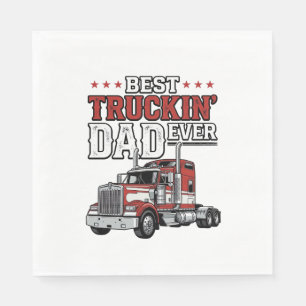 Bästa Truckin Pappa Någonsin Vintage Truck T-Shirt Pappersservett