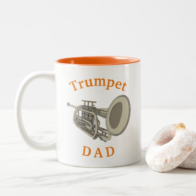 Bästa "Trumpet PAPPA" nånsin! Pappor Coffee Två-Tonad Mugg (Med munk)