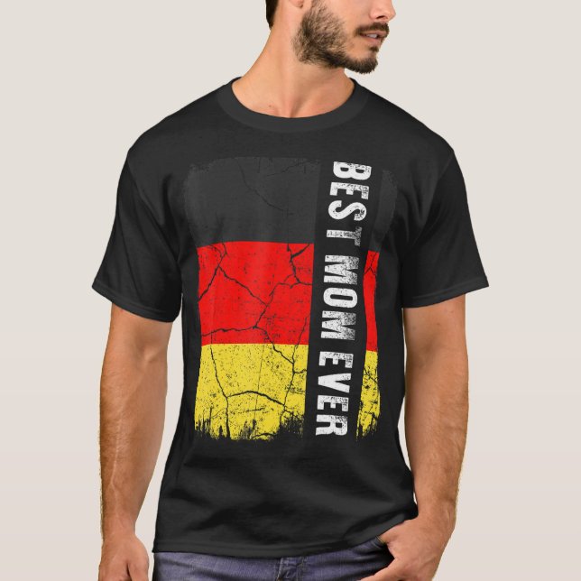 Bästa tyska Mamma någonsin Tysklanda Flagga Mors d T Shirt (Framsida)