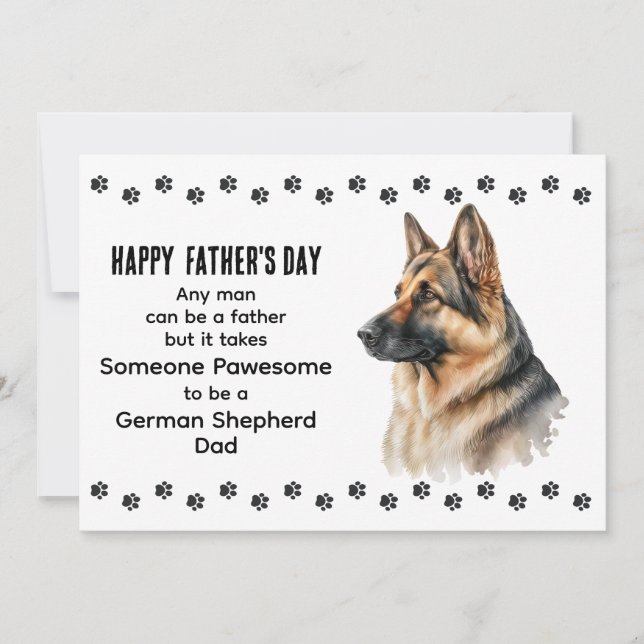 Bästa tyska Shepherd Hund Pappa Fars dag Anpassnin Julkort (Framsida)