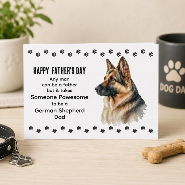 Bästa tyska shepherd hunden pappa fars dag anpassa julkort (Edit message on back of card to customize )