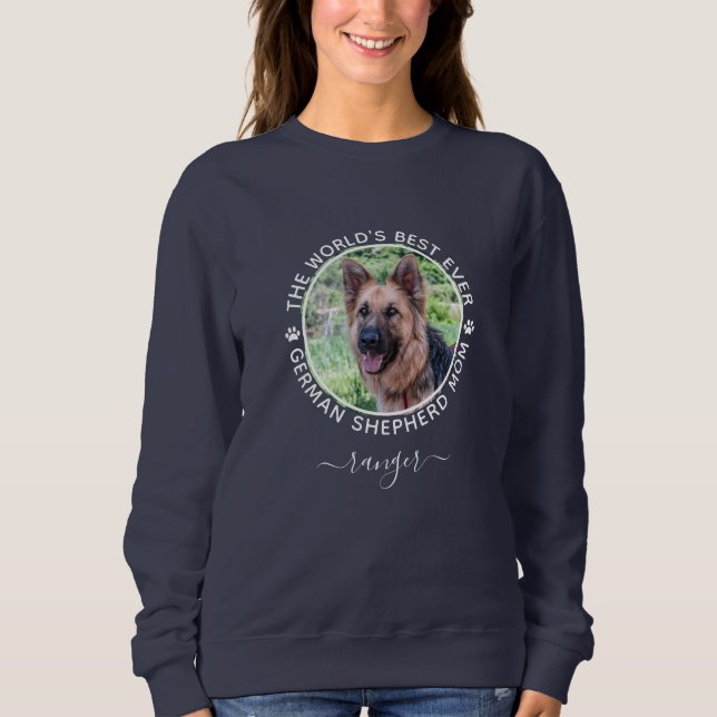 Bästa tyska Shepherd Mamma Photo Namn Anpassningsb T Shirt (Framsida)