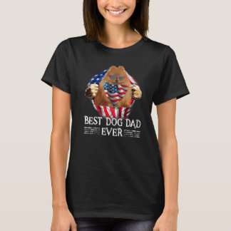 Bästa tyska Spitz Pappa Amerikanska Flagga 4 juli T Shirt