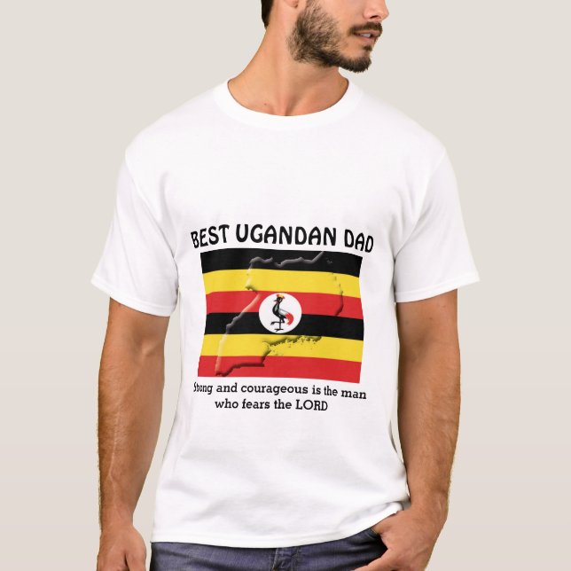 BÄSTA UGANDAN PAPPA Stark djärv Personlig T Shirt (Framsida)