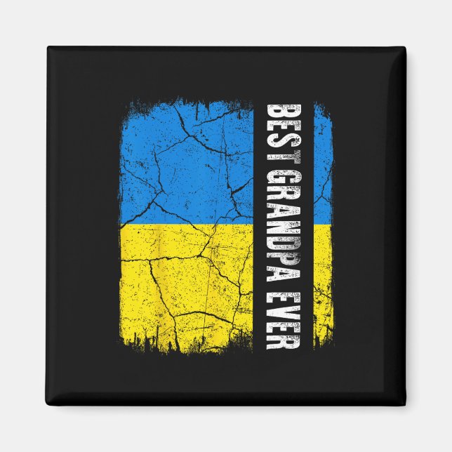 Bästa ukrainska farfar någonsin Ukraina Flagga Far Magnet (Framsidan)